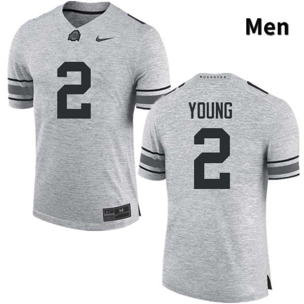 Ohio State Buckeyes Chase Young Men's #2 Gray Authentic Stitched College Football Jersey